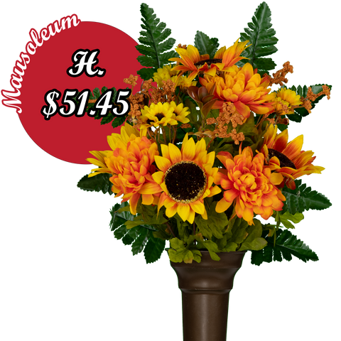 H. Sunflower Holiday Vase