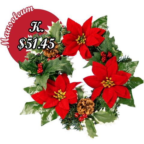 K. Poinsettia and Pinecones