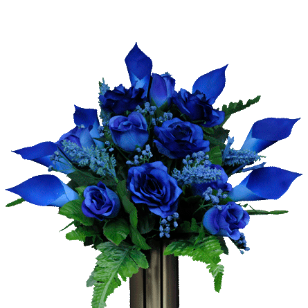 F8 - Deluxe Exclusive Blue Rose and Calla Lily Crypt Vase