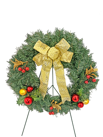 19 - Deluxe Gold Bow Wreath - web exclusive