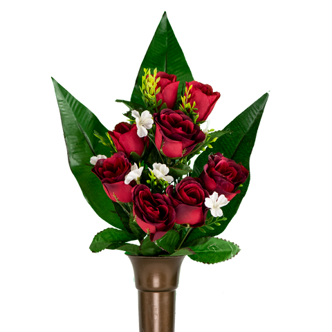 F1 - Deluxe Ruby Red Roses Niche Vase