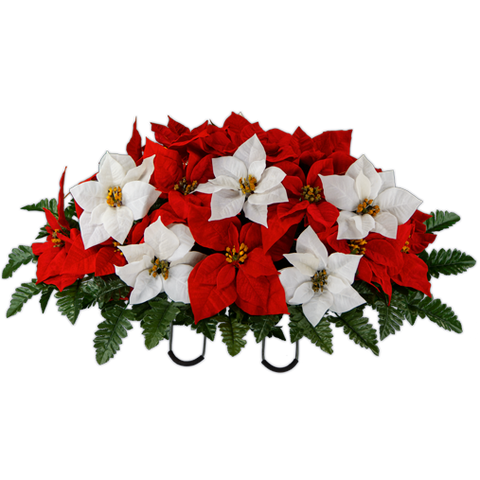 Red and White Poinsettia Monument Saddle