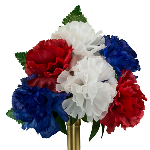 F3 - Deluxe  Red White and Blue Carnation Niche Vase