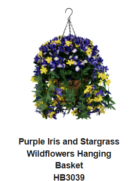 Purple Iris and Stargrass Wildflowers Hanging Basket (HB3039)