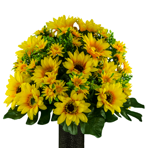 F10 - Deluxe Yellow Sunflower Ground Vase Arrangement