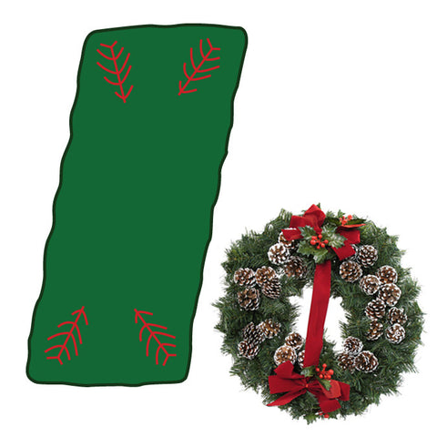 04A - Standard (6" Thick ) Fresh Evergreen Blanket w/ White-Tipped Red Cone Wreath