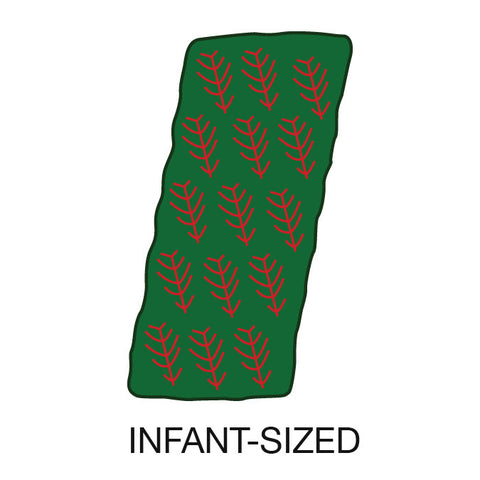 06 - Standard (6" Thick ) Fresh Evergreen Blanket, Infant-Sized w/ Red Ruscus